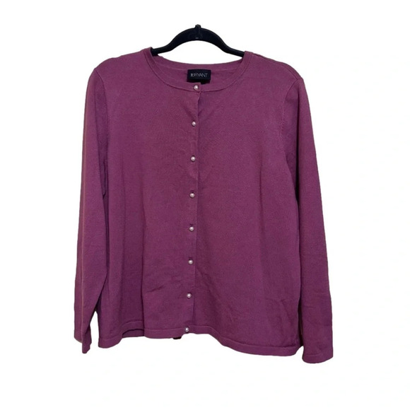 Lane Bryant Rose Pink Cardigan Sweater Women’s 14/16 Long Sleeve Pearl Button - Picture 1 of 5